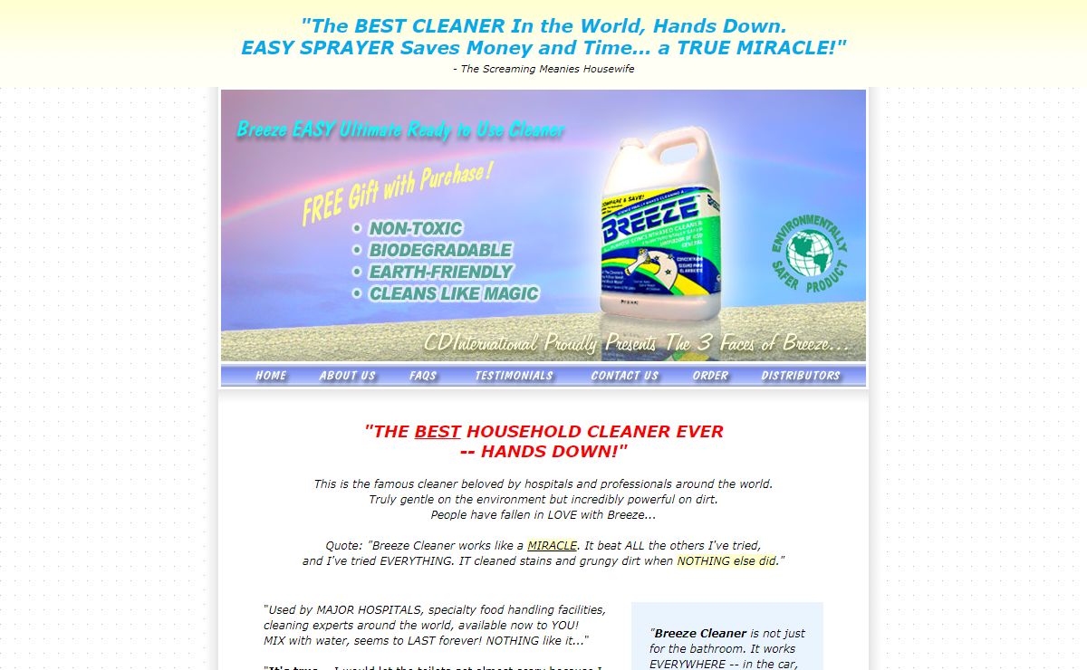 * The FAMOUS ORIGINAL BREEZE EASY CLEANER * "The Best Cleaner in the World" Amazing Spray - Gentle Yet POWERFUL - Economical, Environmentally Sound!