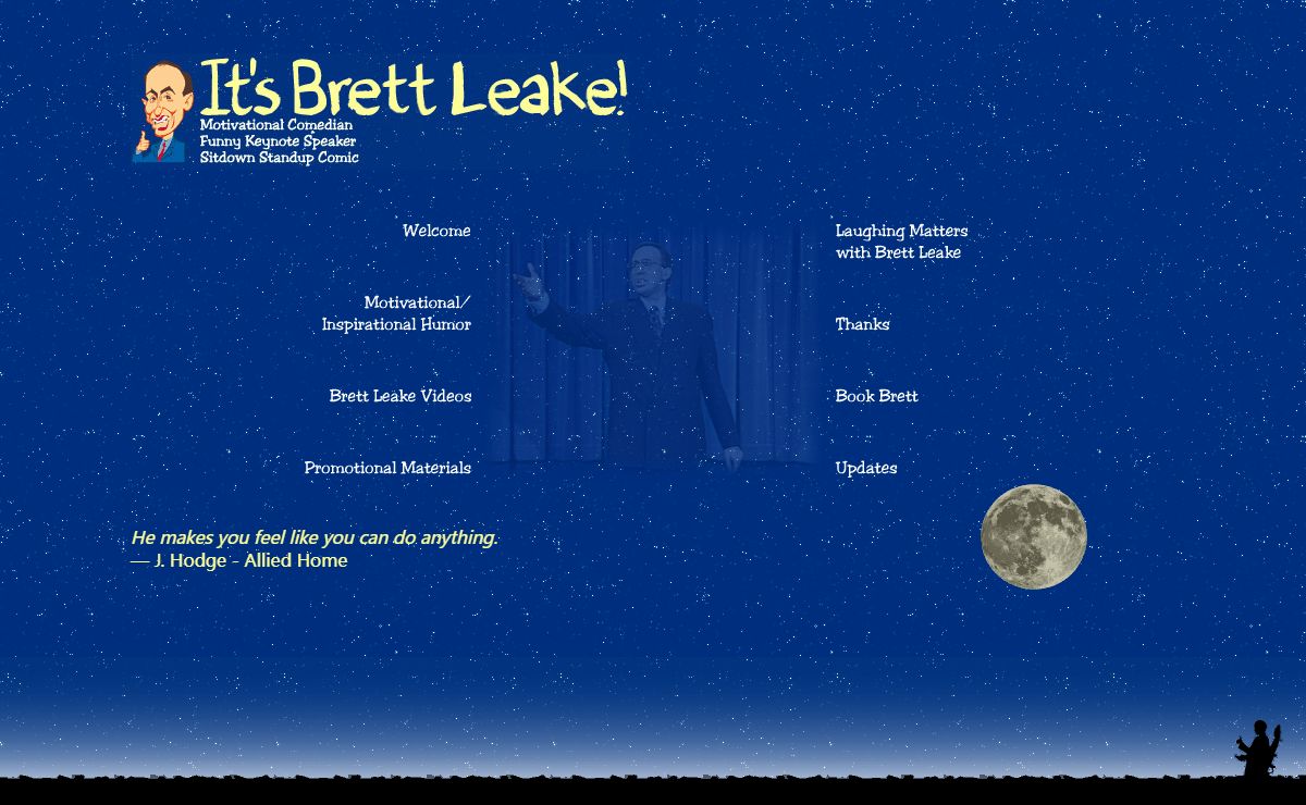 Motivational corporate comedian, funny keynote speaker, sitdown standup comic - Brett Leake