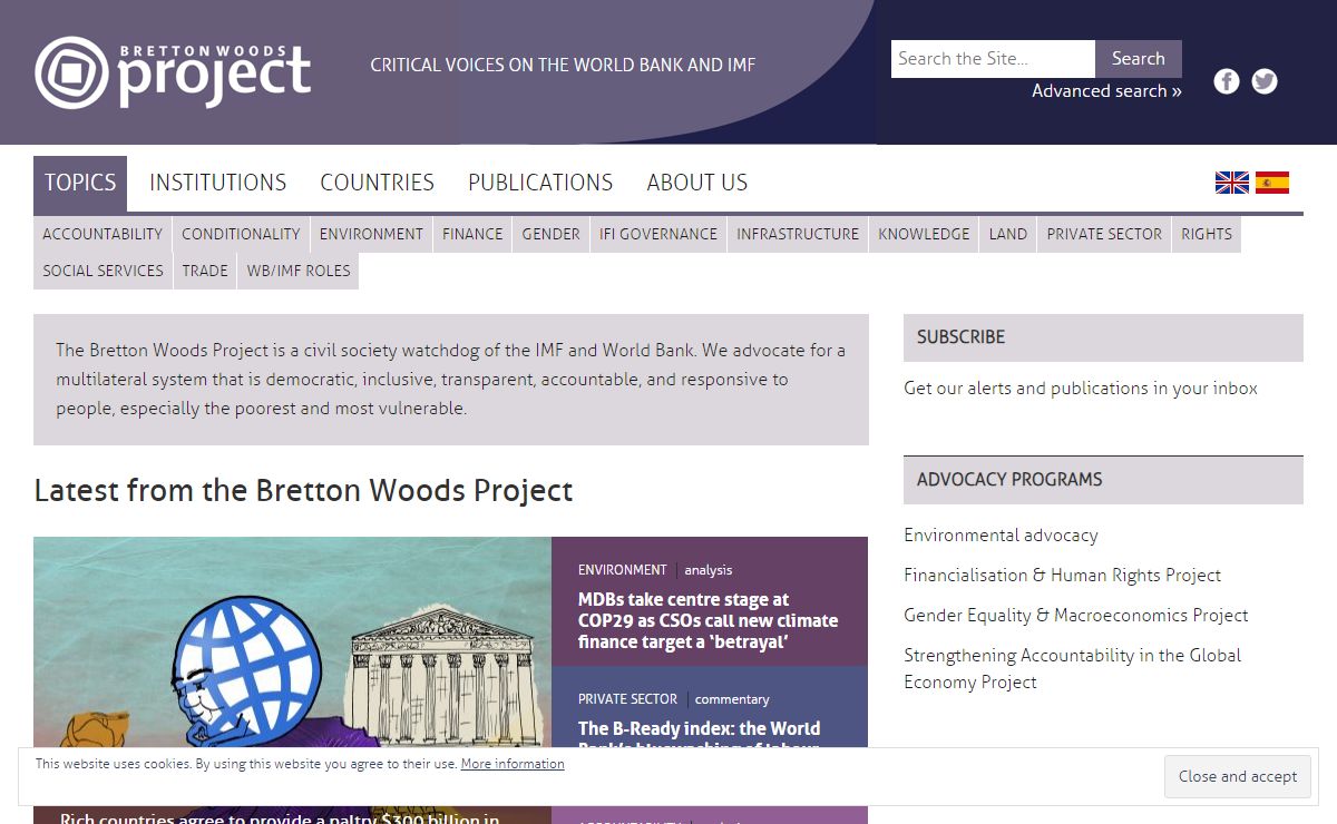 Bretton Woods Project - Critical voices on the World Bank and IMF