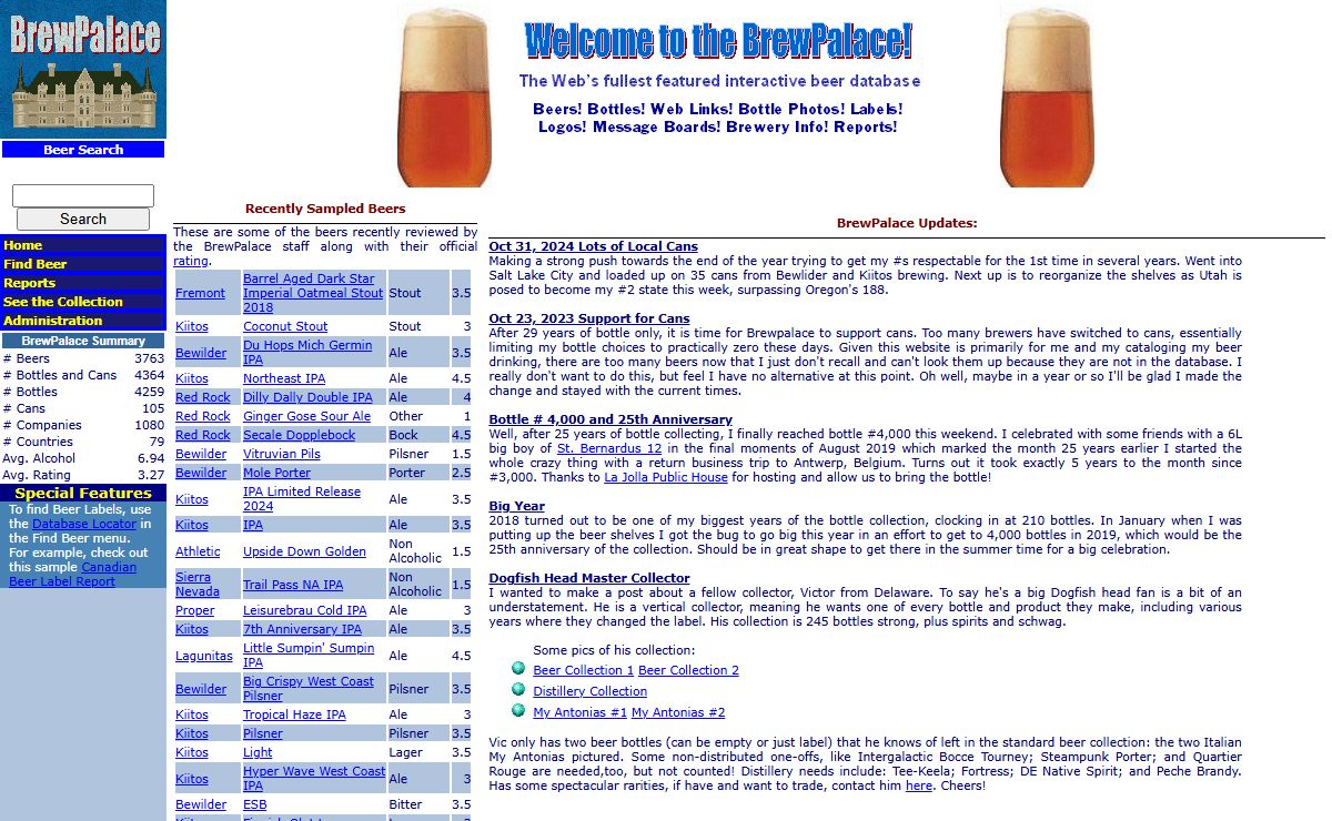 BrewPalace.com - Beer and Beer Bottle Collection