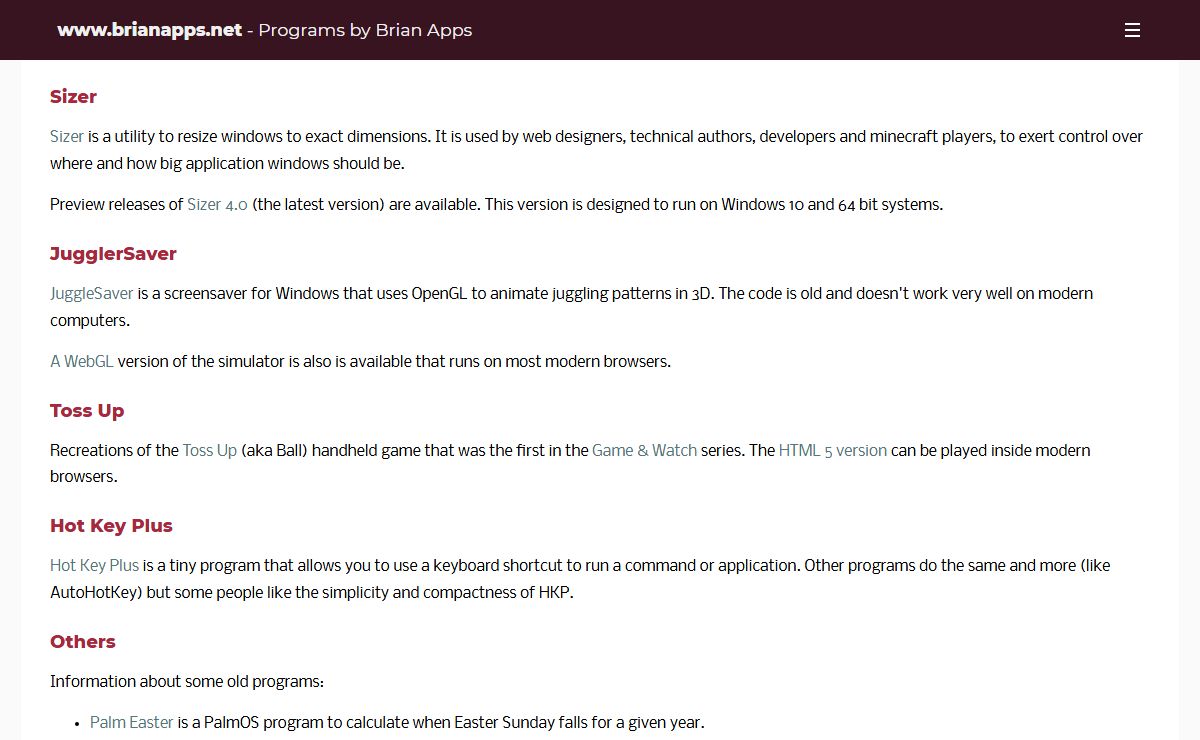 Software by Brian Apps