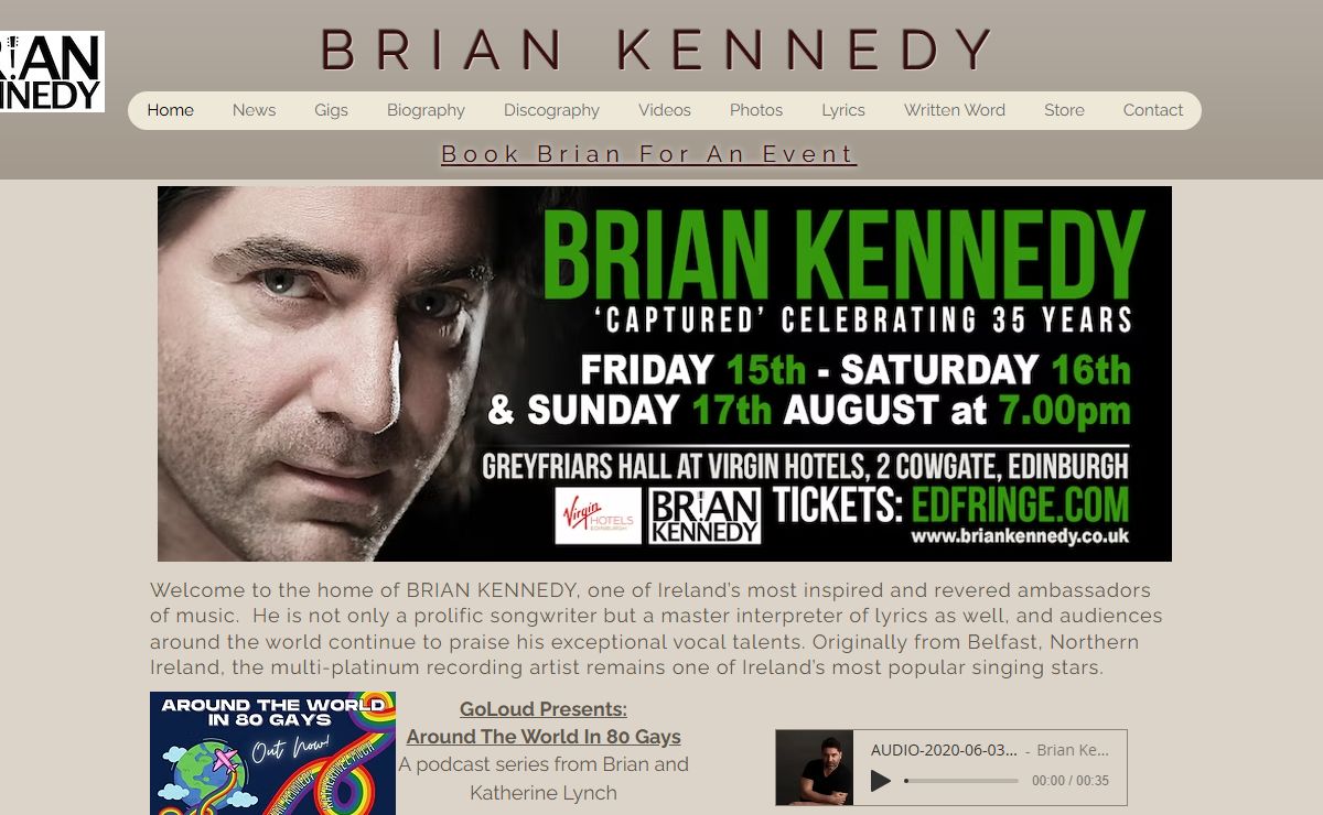 Irish Singer Songwriter | Brian Kennedy