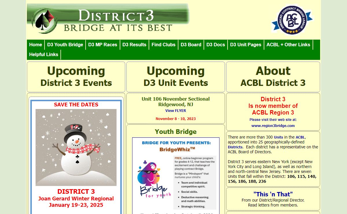 ACBL District 3 - Home