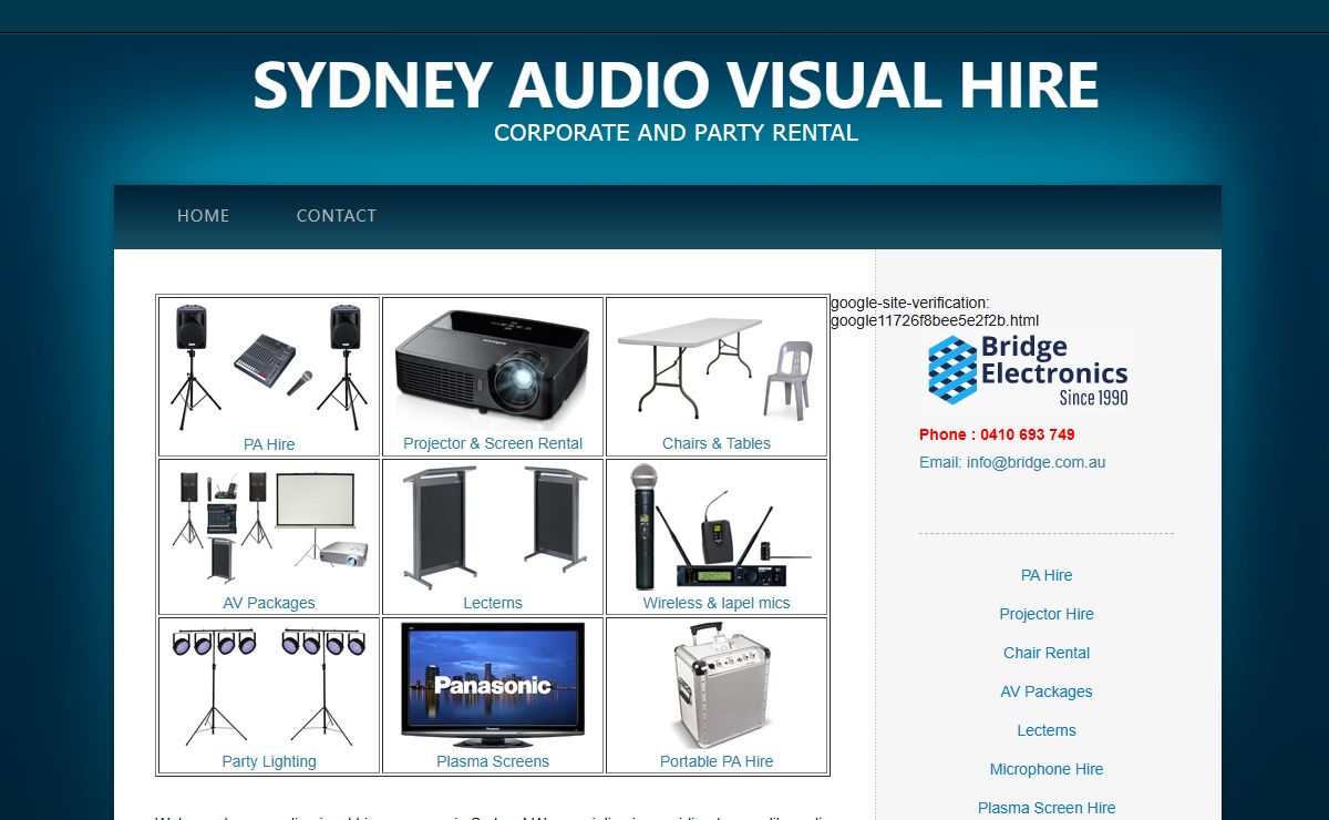 Audio Visual Hire and Rental in the Sydney metropolitan area.