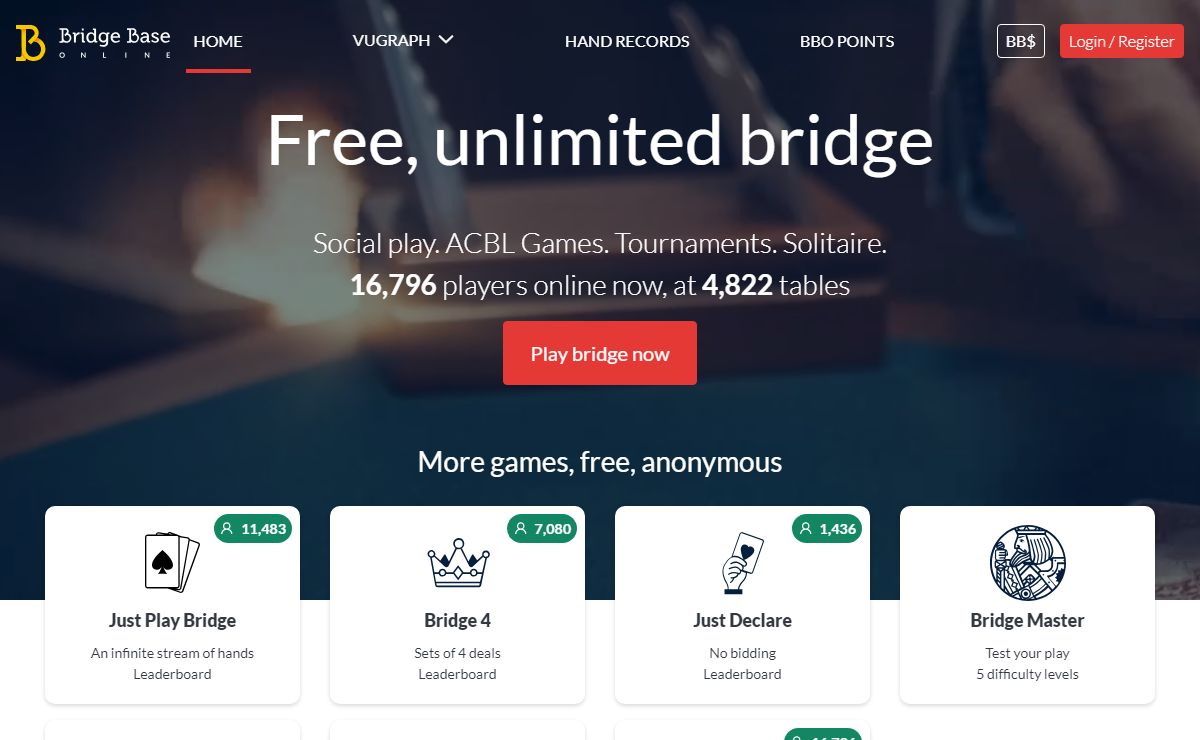 Bridge Base Online - Play Online Bridge