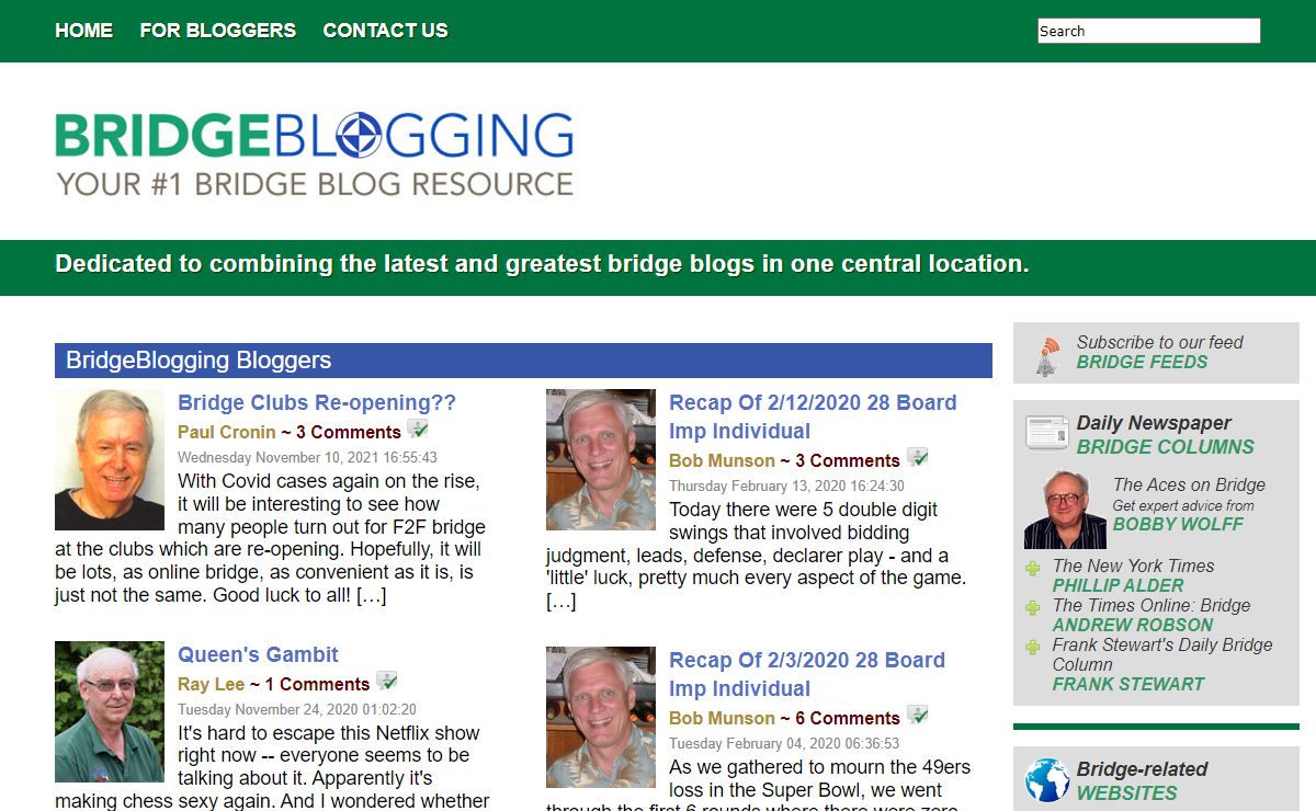 Bridge Blogging: Your #1 Bridge Blog Resource
