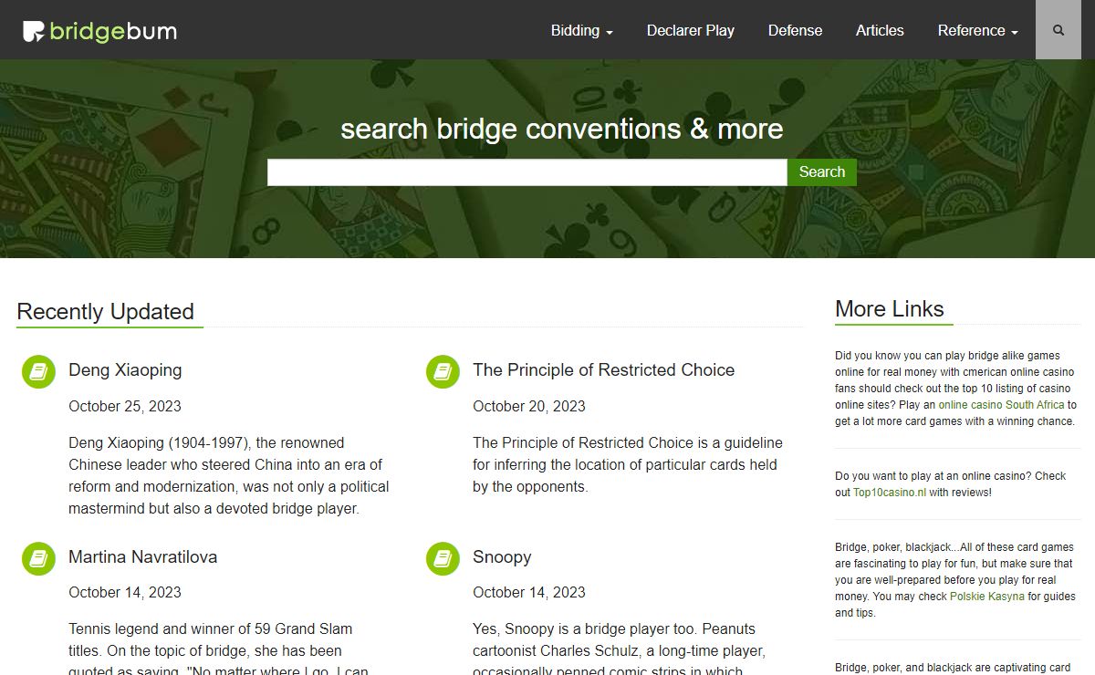 Bridgebum: Bridge bidding conventions, how to play, and more