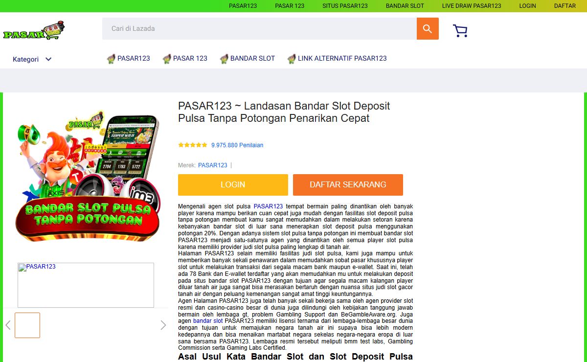 PASAR123 ~ Landasan Bandar Slot Deposit Pulsa Tanpa Potongan Penarikan Cepat