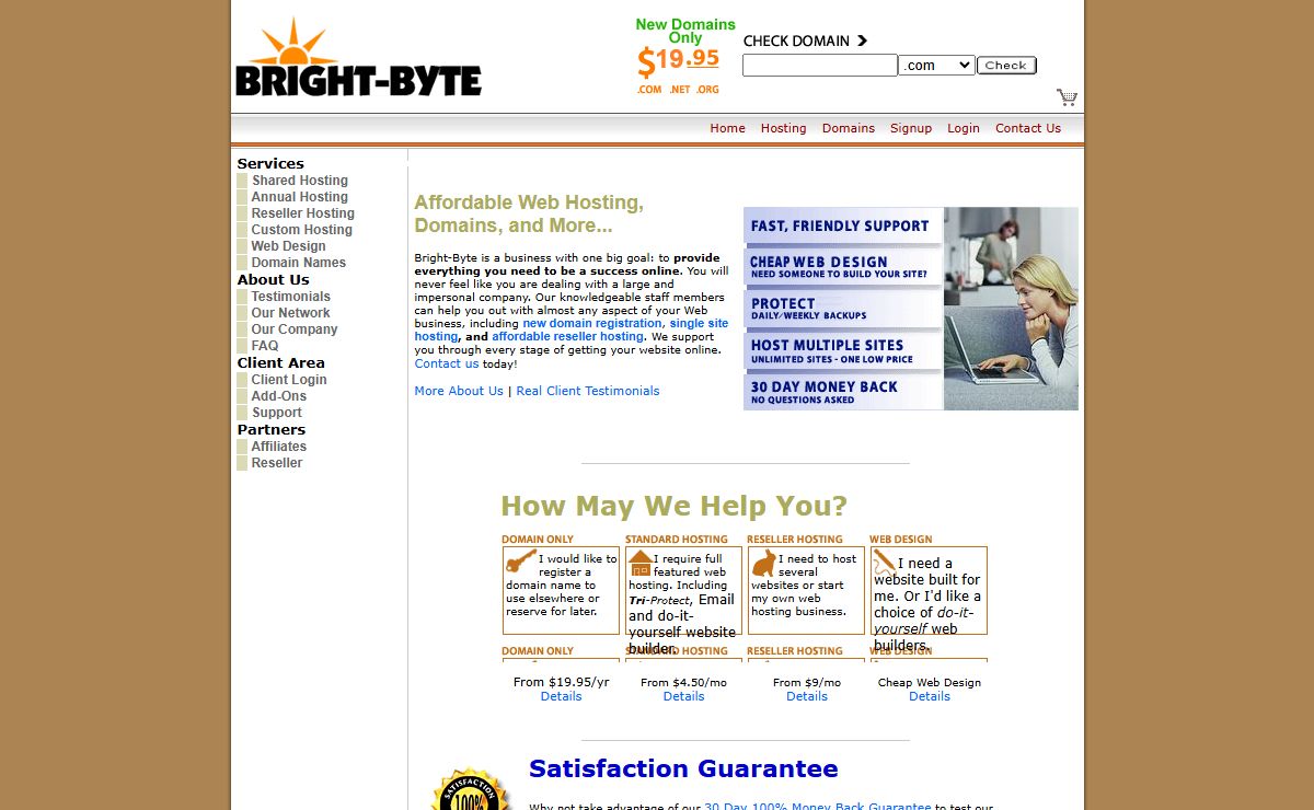 Affordable Web Hosting, Cheap Domain Names - Bright-Byte.com