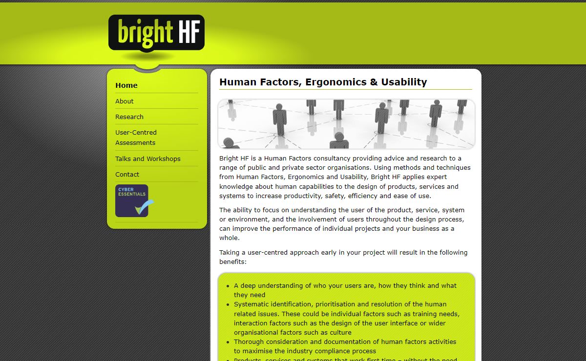 Bright HF - Human Factors, Ergonomics and Usability