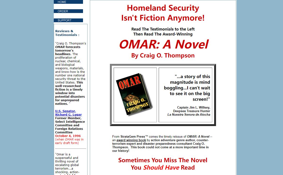Award-Winning Titanic Action-Adventure / Suspense-Thriller Novel OMAR by Craig O. Thompson
