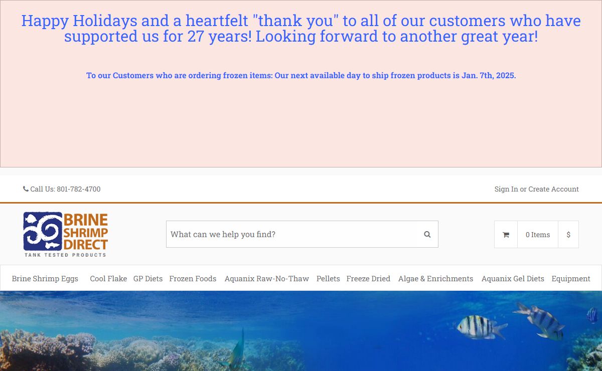 Brine Shrimp Direct | Quality Aquarium Fish Food Products | Quality Freshwater and Marine Aquarium Fish Food Products