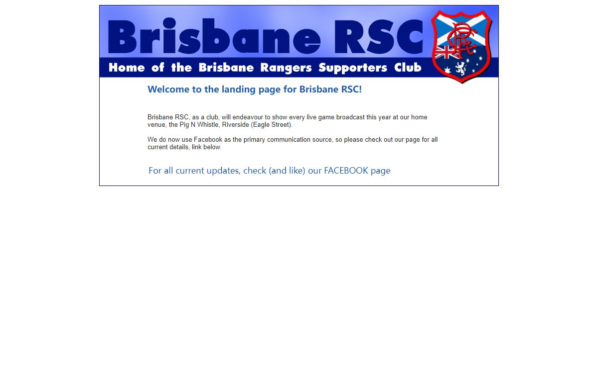 Home of the Brisbane Rangers Supporters Club - Welcome