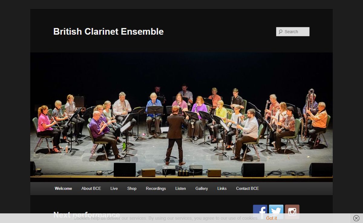 Next performance - British Clarinet EnsembleBritish Clarinet Ensemble