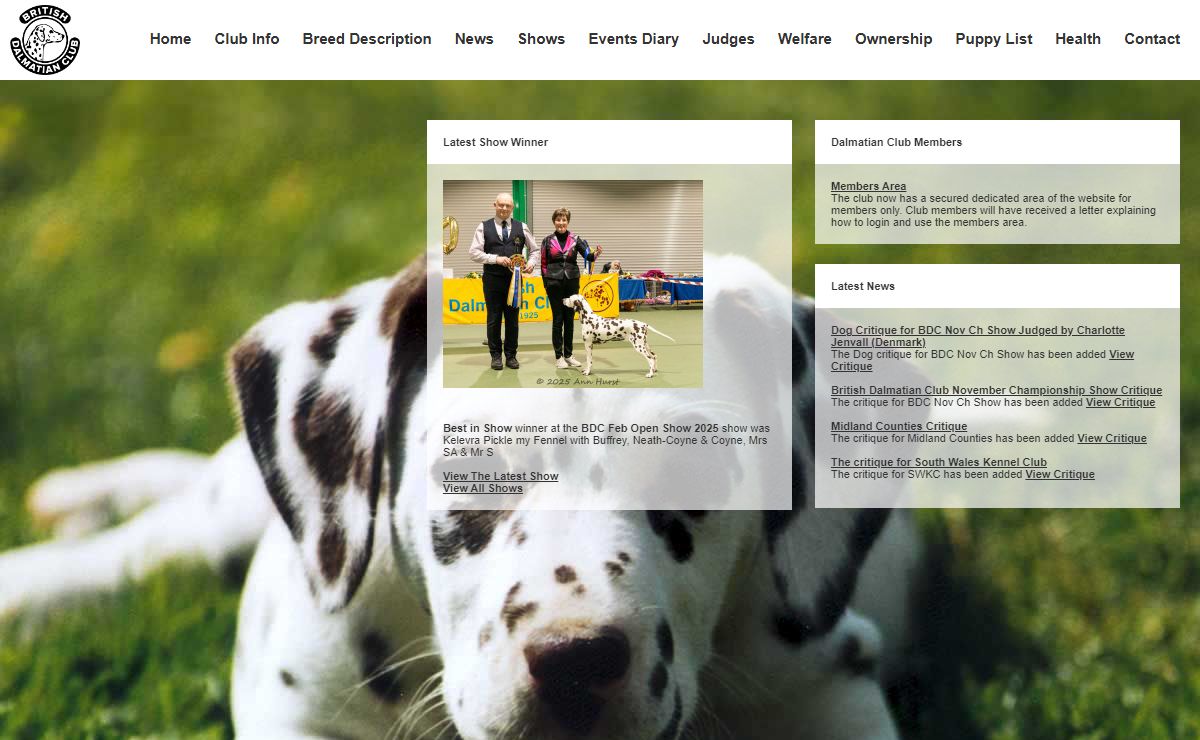 British Dalmatian Club - Welcome