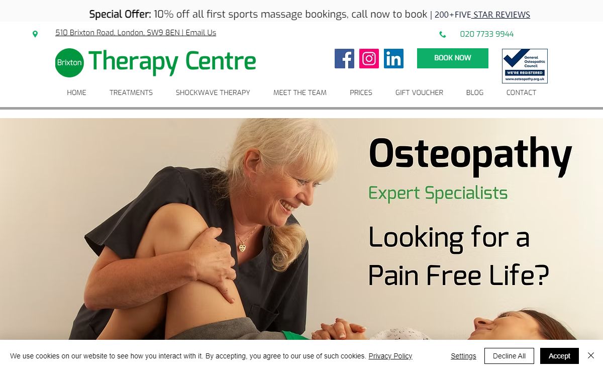 Brixton Therapy Centre - Established 1999 - Osteopathy | Physiotherapy | Massage | Acupuncture. 510 Brixton Road, London SW9 8EN, UK