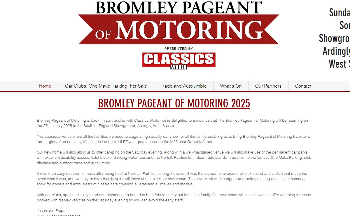 Classic Car Show | Bromley Pageant | England