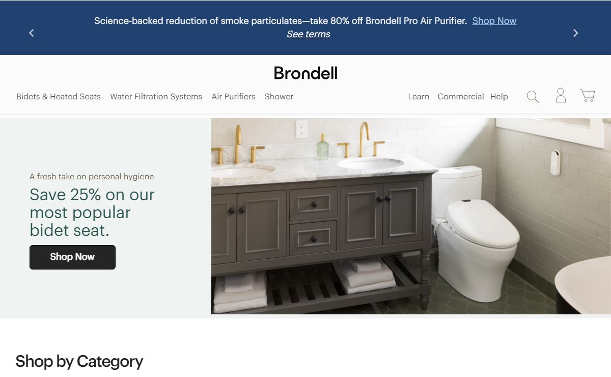 Bidet Toilet Seats, Air Purifiers, Reverse Osmosis, Water Filters | Brondell