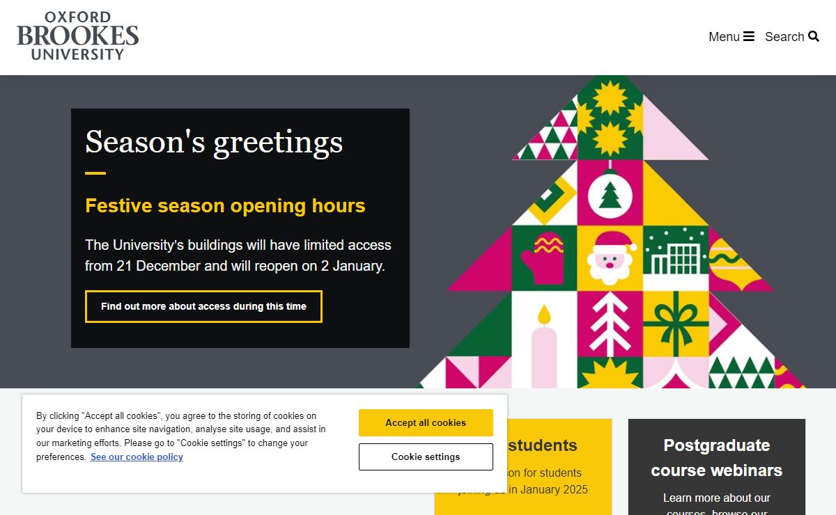 Season's greetings - Oxford Brookes University