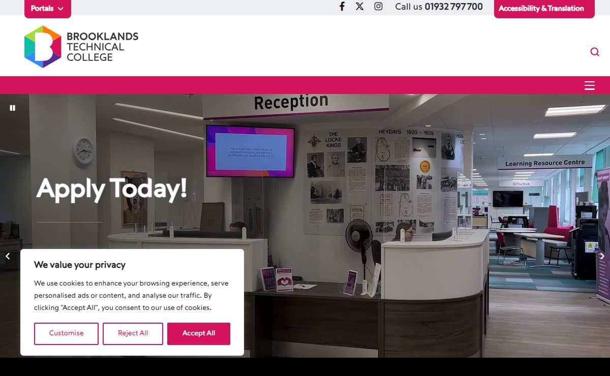 Brooklands Technical College - Vocational training in further and Higher Education