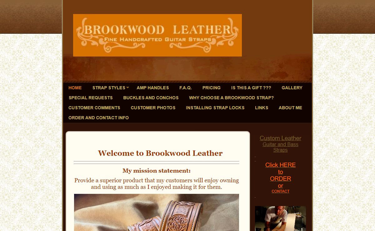 Brookwood Leather - Custom Leather Guitar and Bass Straps  Click HERE to ORDERor CONTACT   click here toJoin the Brookwood Leather Fans on Facebook       