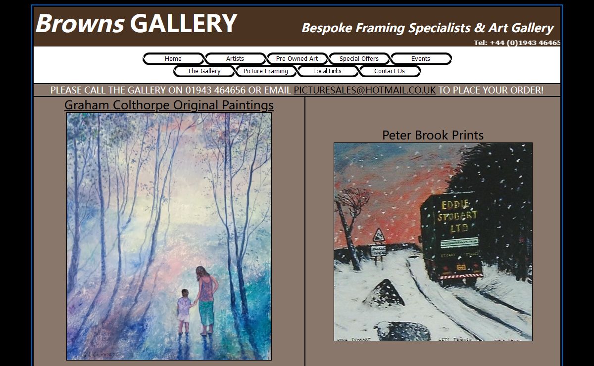 Browns Gallery, Of Otley, Leeds, Yorkshire, UK, Selling Pictures, Art And Picture Framing