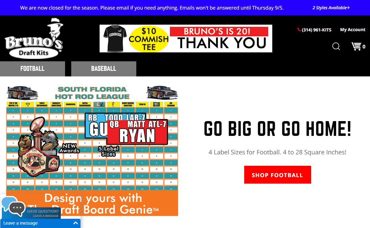 2024 Fantasy Football Draft Boards | Bruno's