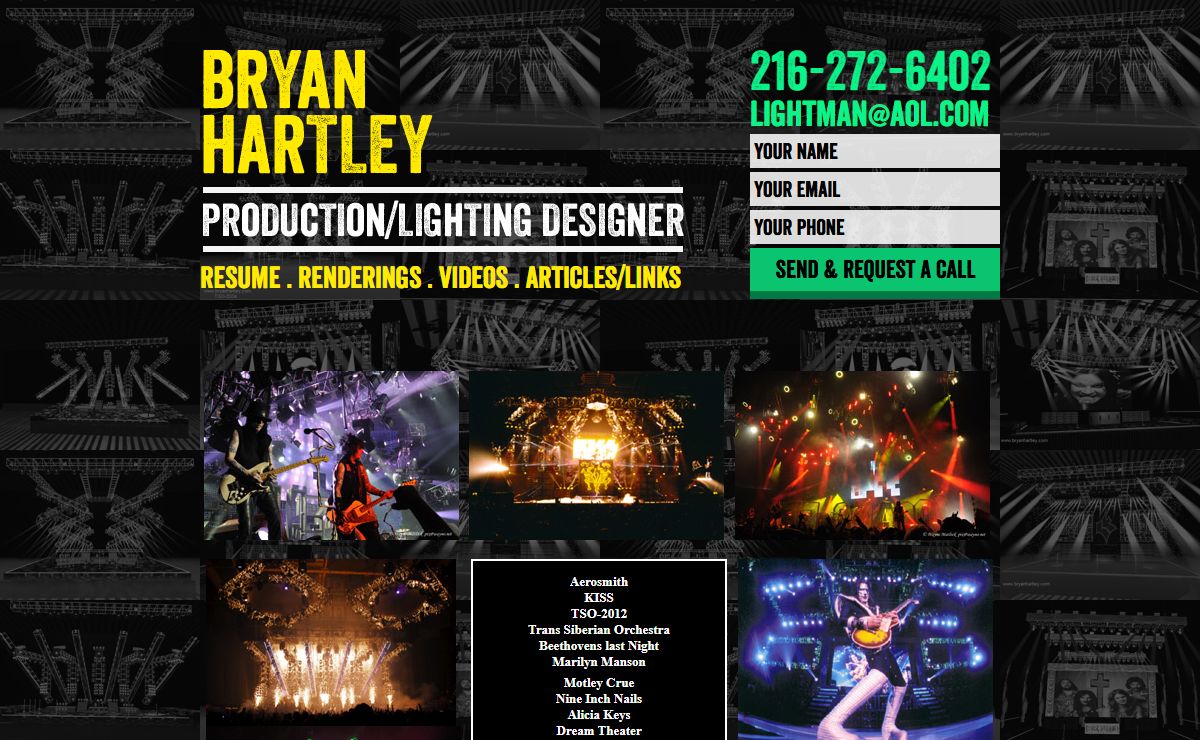 Bryan Hartley Production Lighting Designer
