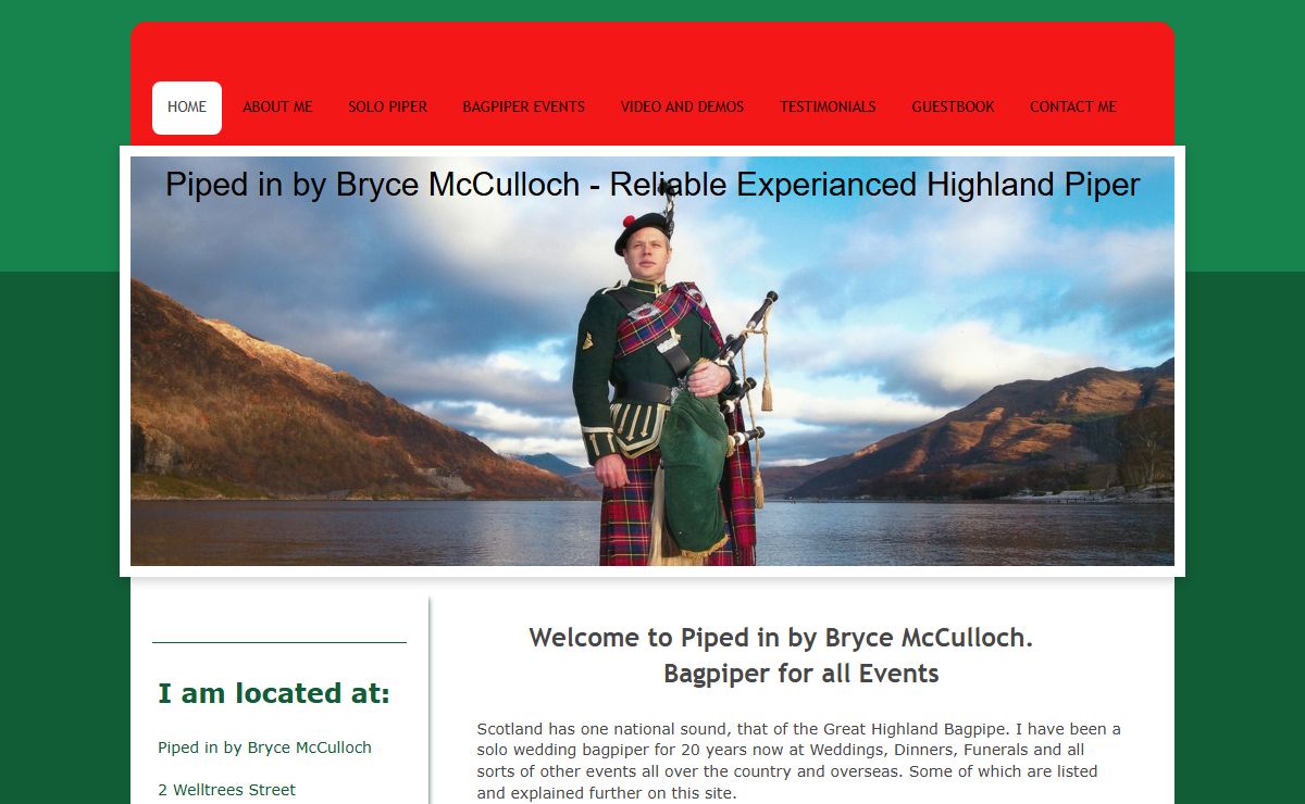 Piped in by Bryce McCulloch - Home