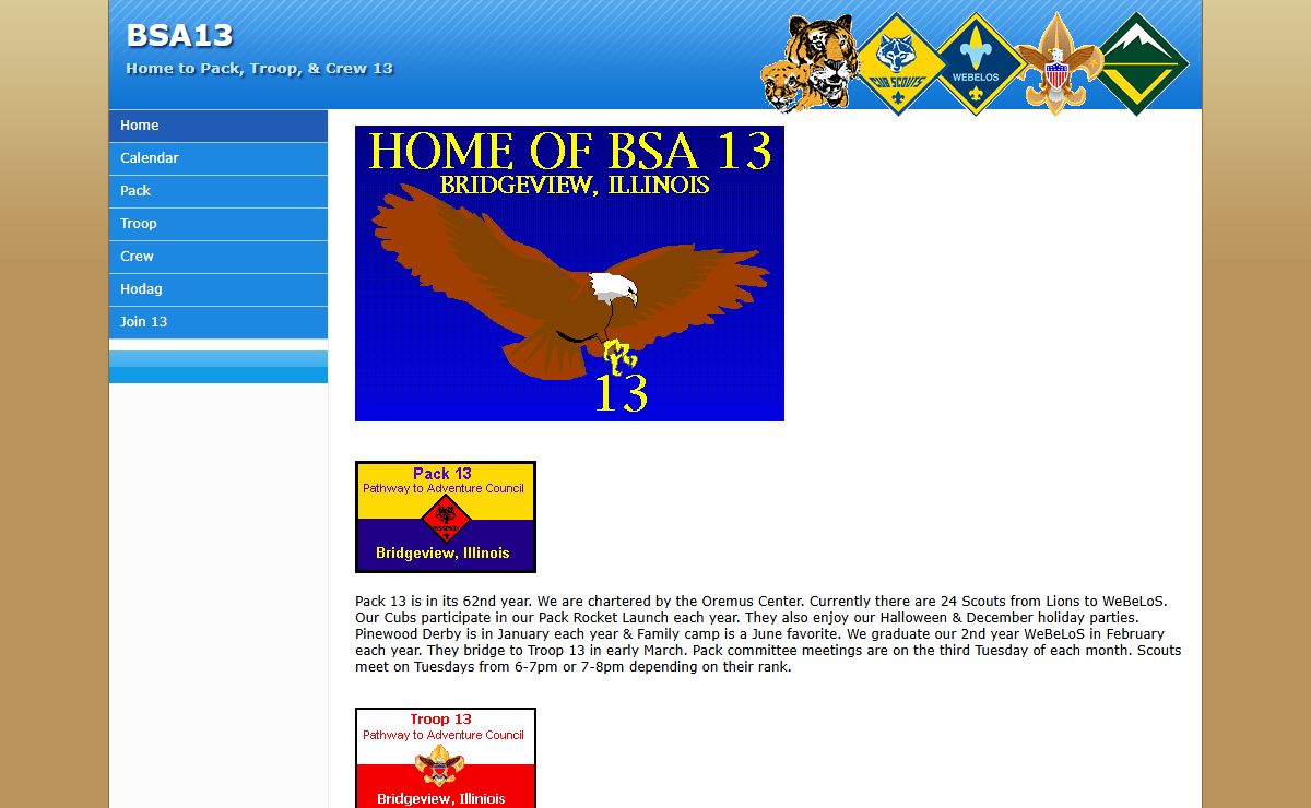 BSA13 - Home to Pack, Troop, & Crew 13