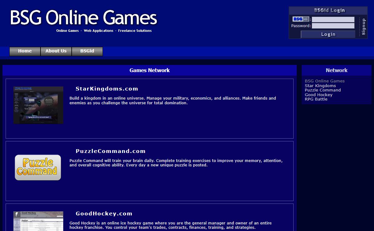 BSG Online Games: home