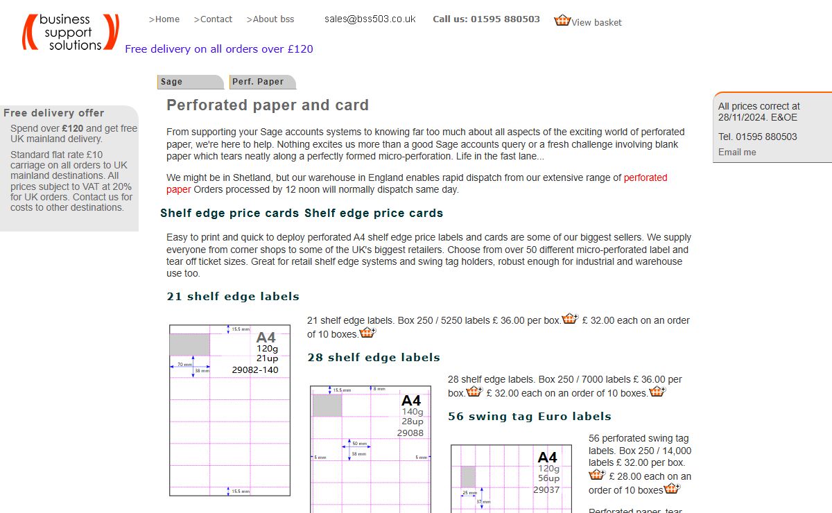 bss503: Perforated paper & card. Sage support too!