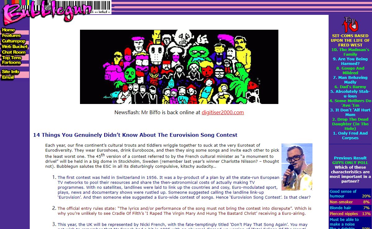 Bubblegun.com where popular culture goes to die