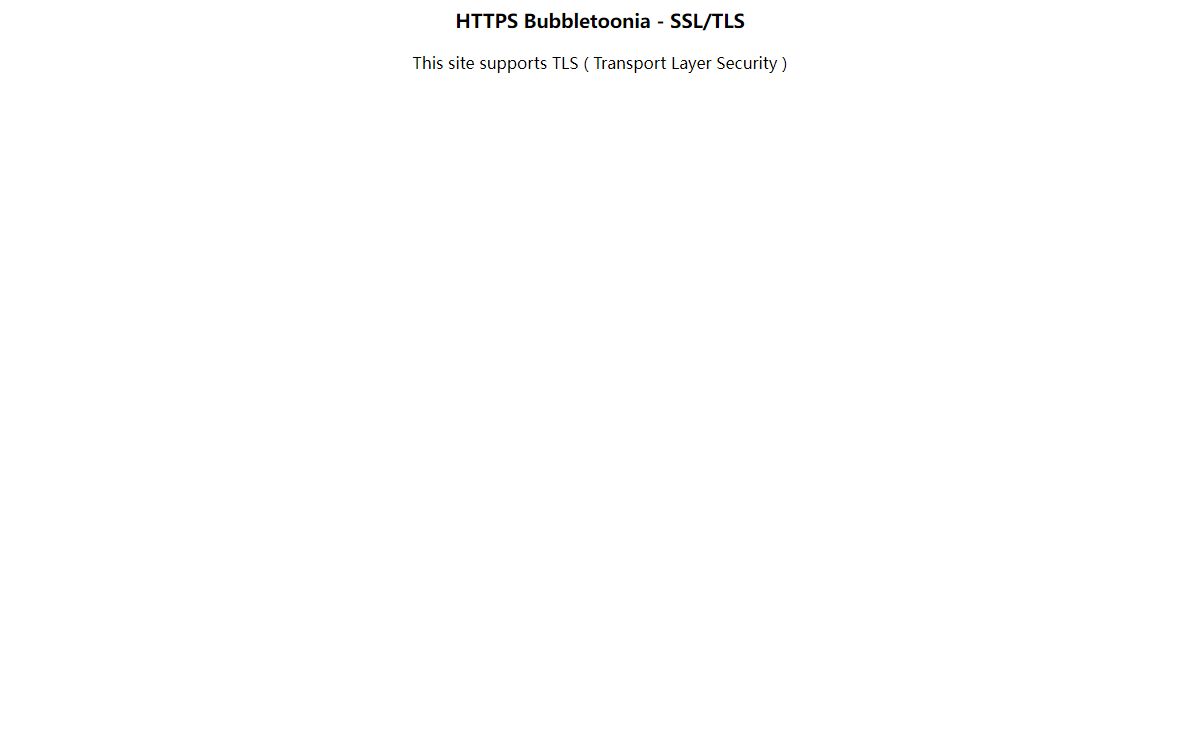 HTTPS Bubbletoonia - SSL/TLS
