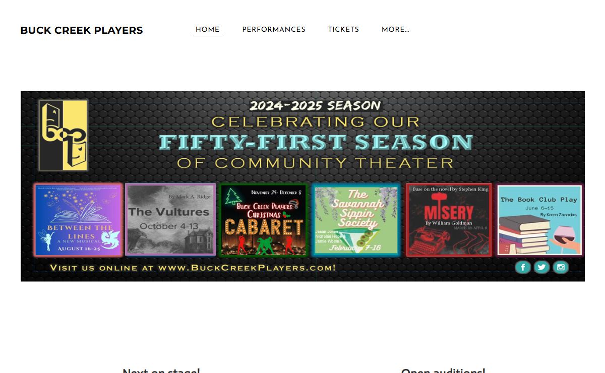 BUCK CREEK PLAYERS - Providing Quality Community Theatre for Over 40 Years!