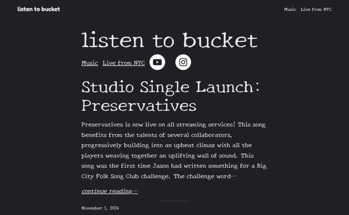 listen to bucket – Acoustic Alt-Rock