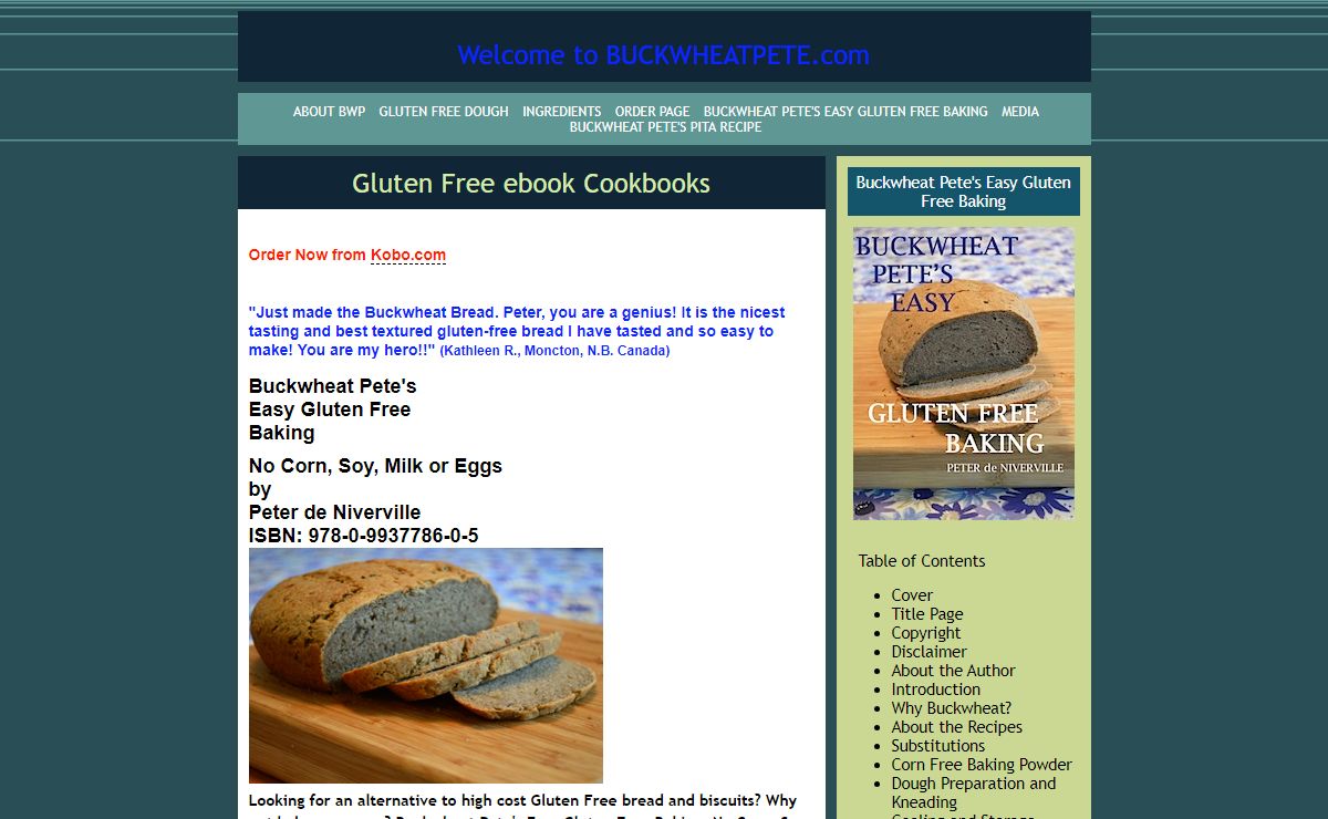 Gluten Free ebook Cookbooks | Welcome to BUCKWHEATPETE.com