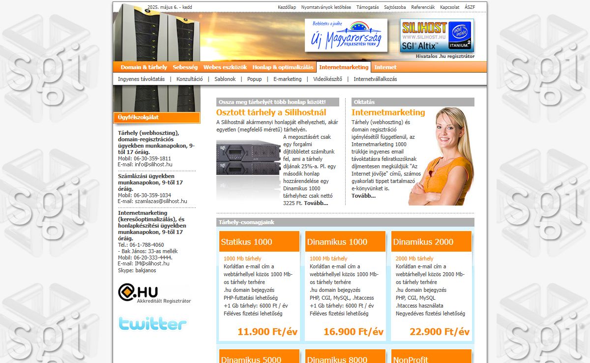 Tárhely (webtárhely) SILIHOST szuperszámítógépen