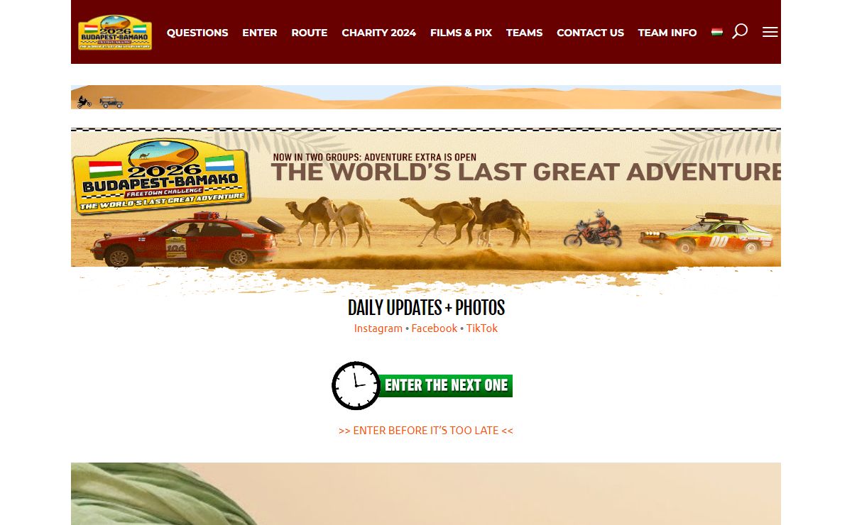 Budapest-Bamako – Offroad rally raid from Budapest to West Africa