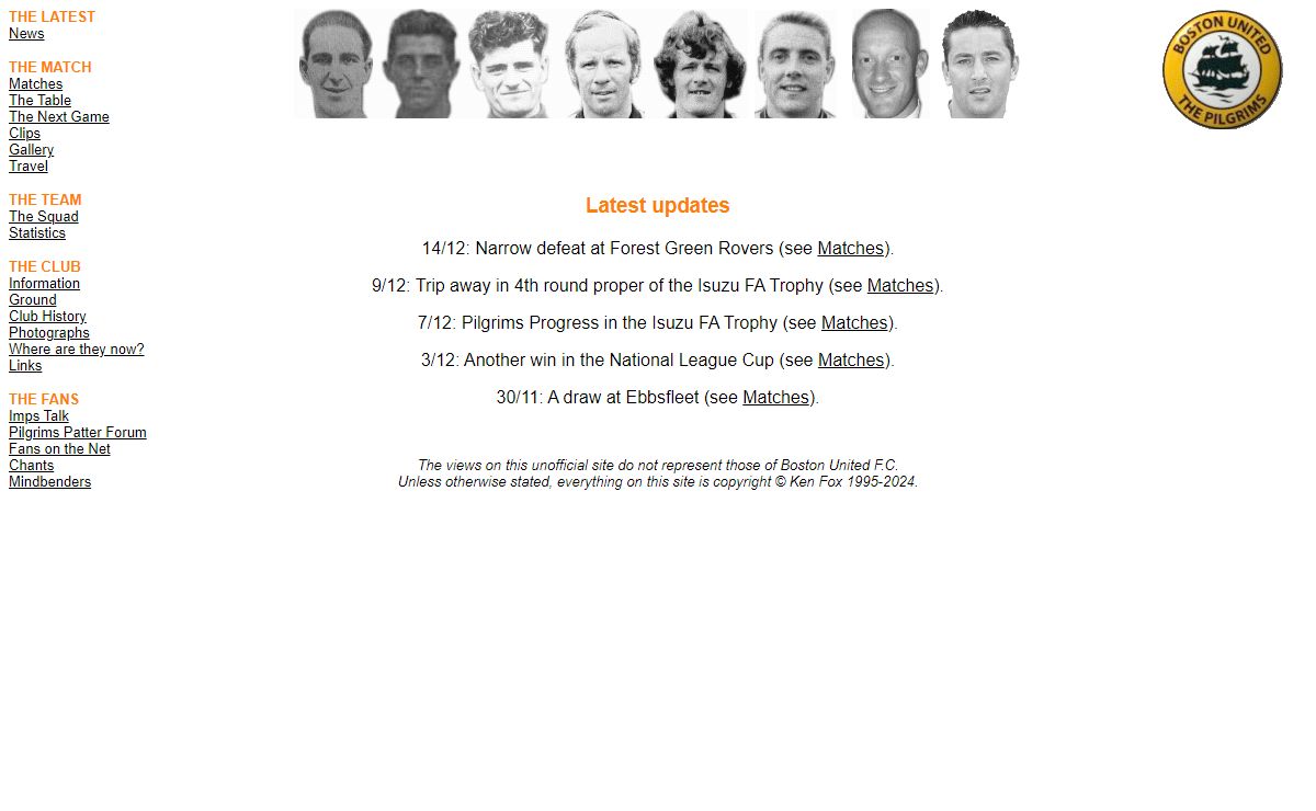 Boston United FC - The Original Website