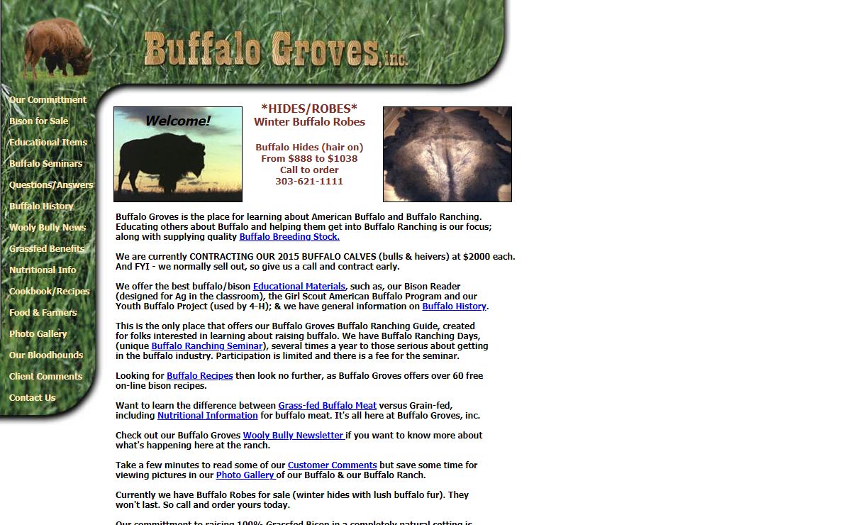 Buffalo Groves, inc. ~ Educating others about American Buffalo and Buffalo Ranching.