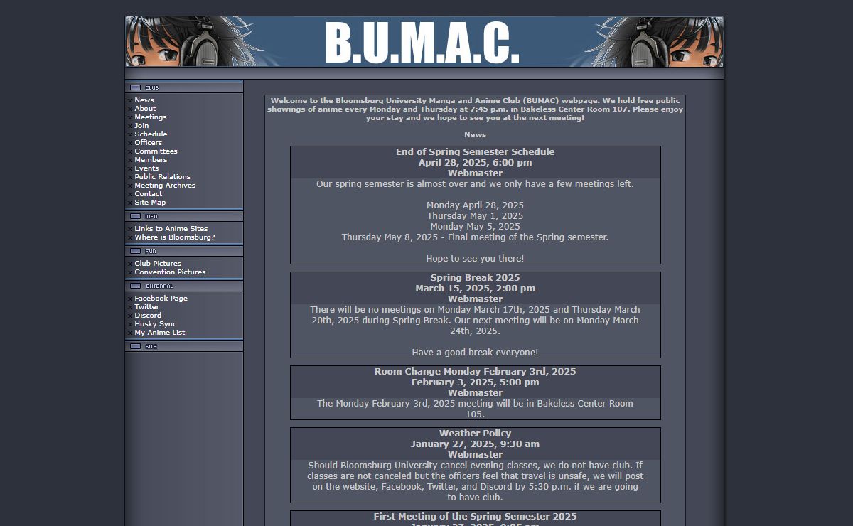 Bloomsburg University Manga and Anime Club (BUMAC)