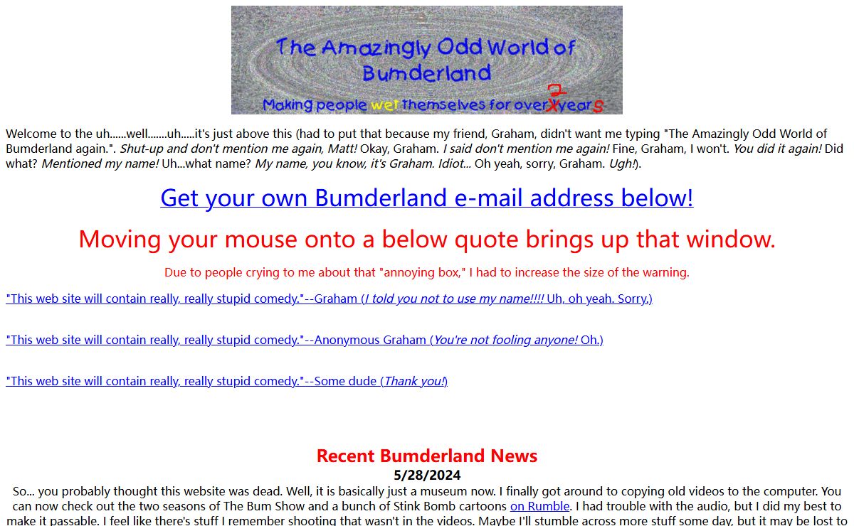 The Amazingly Odd World of Bumderland