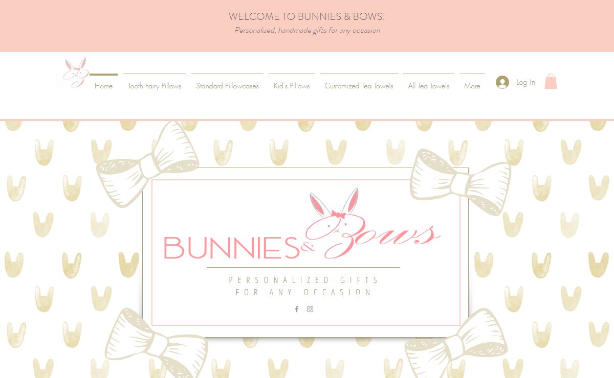 Personalized Gifts | Tea Towels | Tooth Fairy Pillows | Custom Pillows for Kids- Bunnies and Bows