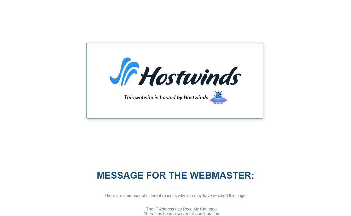 Hostwinds Default Website Page