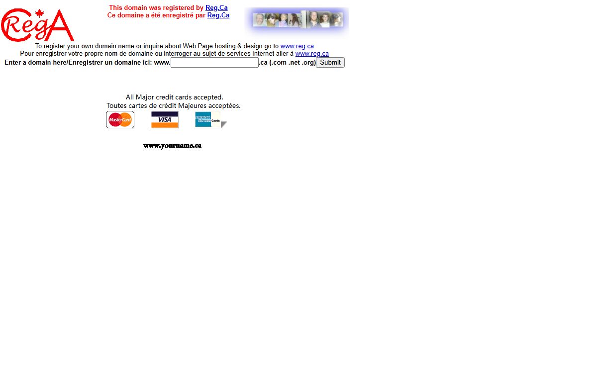Welcome to a Reg.CA domain! Bienvenue a une Reg.CA domaine!