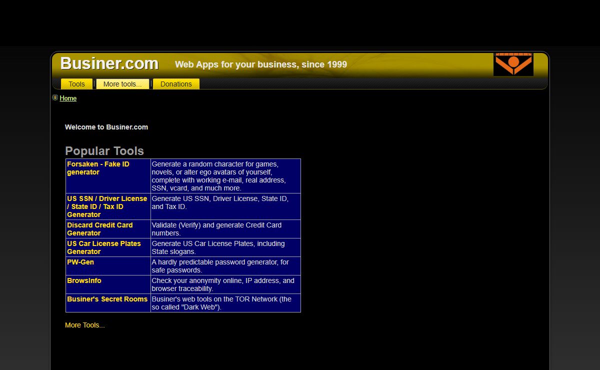 Businer.com - Home. Web Tools for your business