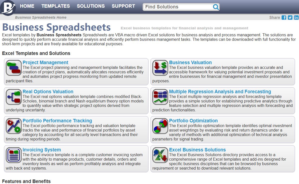 Business Spreadsheets - Excel Business Templates