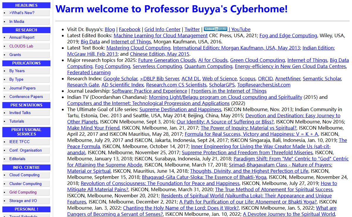 Professor Dr. Rajkumar Buyya's Cyberhome