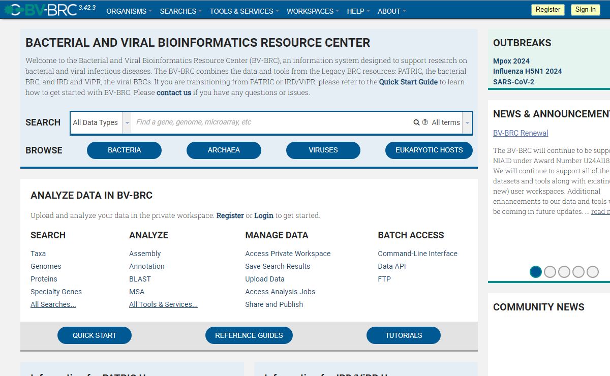 Bacterial and Viral Bioinformatics Resource Center | BV-BRC